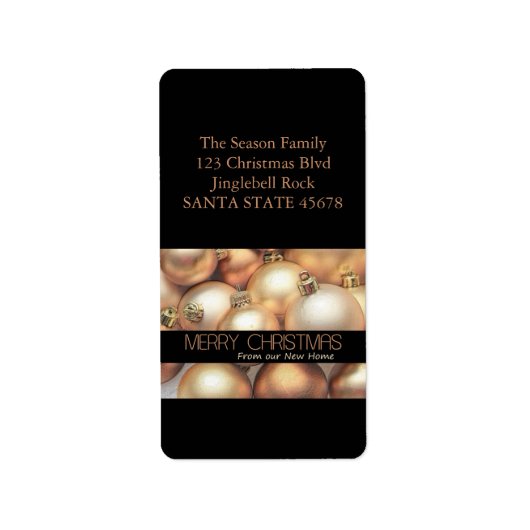 Von unserer neuen Zuhause golden Ornamente Adressaufkleber (Vorne)