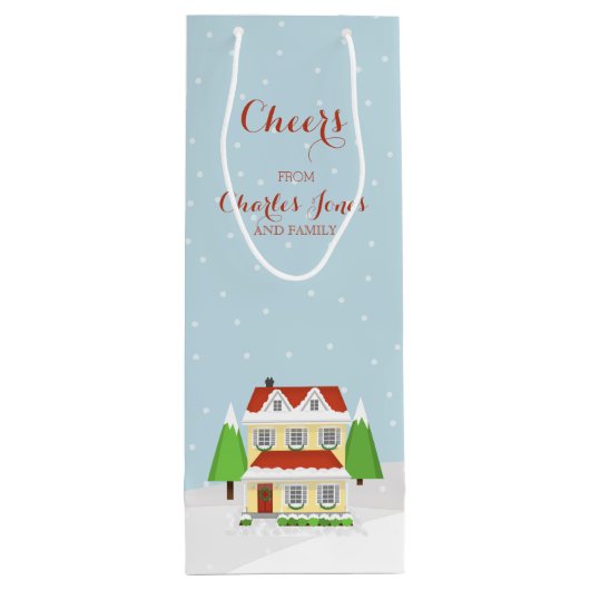 Von unserer Zuhause auf Ihre Geschenktüte Für Weinflaschen (Rückseite)