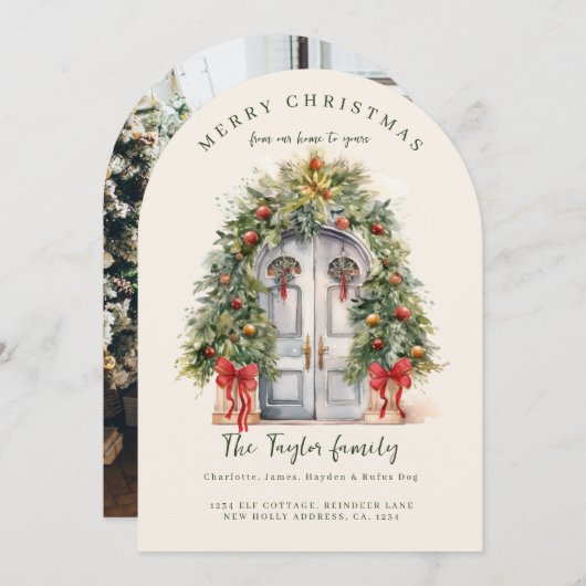 Von unserer Zuhause bis zur Weihnachtskarte Einladung (Vorne/Hinten)