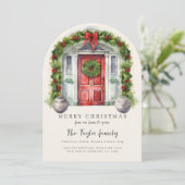 Von unserer Zuhause bis zur Weihnachtskarte Einladung (Stehend Vorderseite)