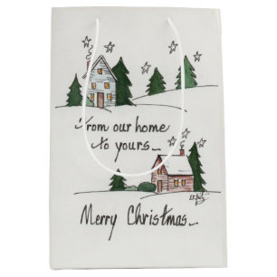 "Von unserer Zuhause" Gruß Vintage Zuhause Wasser Mittlere Geschenktüte