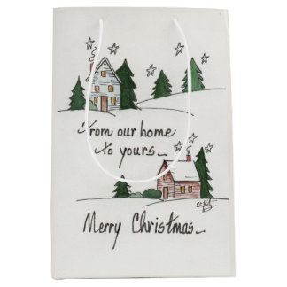 "Von unserer Zuhause" Gruß Vintage Zuhause Wasserf Mittlere Geschenktüte