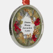 VON UNSERER ZUHAUSE ZU IHNEN | Grün | Weihnachtskr Ornament Aus Metall (Rechts)