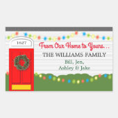 Von unserer Zuhause zu Ihrem Personalisierten Aufk Rechteckiger Aufkleber (Vorderseite)