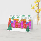 von unserer Zuhause zu Ihrer. Niedliche Weihnachte Karte (Gelbe Blume)