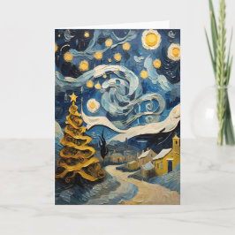 Von Van Gogh Inspirierte Vintage Weihnachtskunst Feiertagskarte