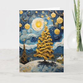 Von Van Gogh Inspirierte Vintage Weihnachtskunst Feiertagskarte