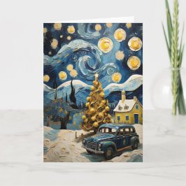 Von Van Gogh Inspirierte Vintage Weihnachtskunst Feiertagskarte
