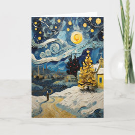 Von Van Gogh Inspirierte Vintage Weihnachtskunst Feiertagskarte