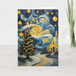 Von Van Gogh Inspirierte Vintage Weihnachtskunst Feiertagskarte