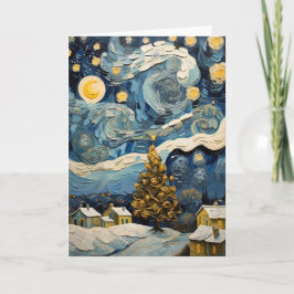 Von Van Gogh Inspirierte Vintage Weihnachtskunst Feiertagskarte