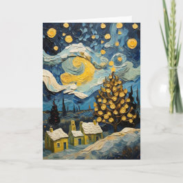 Von Van Gogh Inspirierte Vintage Weihnachtskunst Feiertagskarte