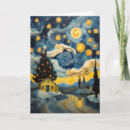 Von Van Gogh Inspirierte Vintage Weihnachtskunst Feiertagskarte