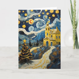 Von Van Gogh Inspirierte Vintage Weihnachtskunst Feiertagskarte