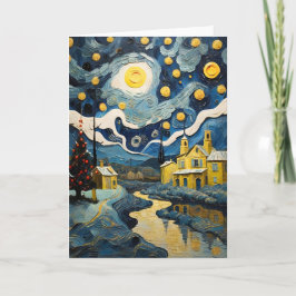 Von Van Gogh Inspirierte Vintage Weihnachtskunst Feiertagskarte