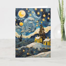 Von Van Gogh Inspirierte Vintage Weihnachtskunst Feiertagskarte