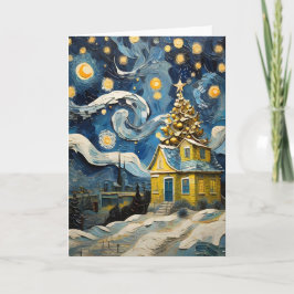 Von Van Gogh Inspirierte Vintage Weihnachtskunst Feiertagskarte