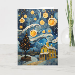 Von Van Gogh Inspirierte Vintage Weihnachtskunst Feiertagskarte