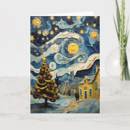 Von Van Gogh Inspirierte Vintage Weihnachtskunst Feiertagskarte