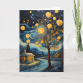 Von Van Gogh Inspirierte Vintage Weihnachtskunst Karte (Vorderseite)