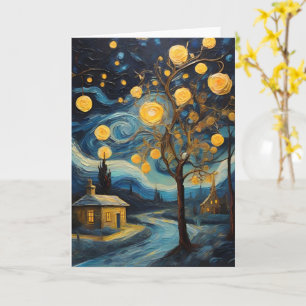 Von Van Gogh Inspirierte Vintage Weihnachtskunst Karte