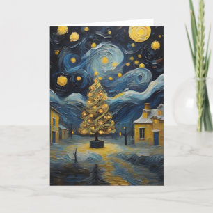 Von Van Gogh Inspirierte Vintage Weihnachtskunst Karte
