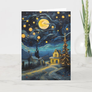 Von Van Gogh Inspirierte Vintage Weihnachtskunst Karte