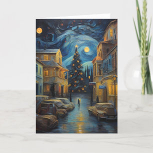 Von Van Gogh Inspirierte Vintage Weihnachtskunst Karte