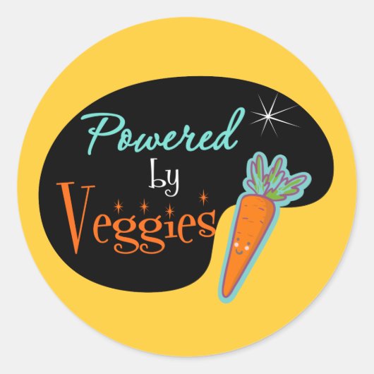 Von Veggies angetrieben Runder Aufkleber (Vorderseite)