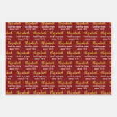 Von vielen geliebt seit 1975 Red Gold Name Geburts Geschenkpapier Set (Vorderseite)