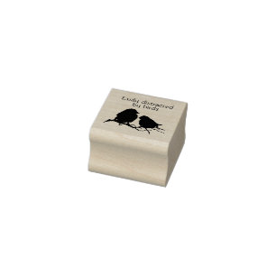 Von Vögeln abgelenkter Zitat-Wasserfarben-Tierkuns Gummistempel