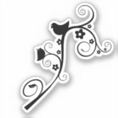 von Vögeln geblüht Wirbel Aufkleber (Vorderseite)