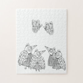 Von Vögeln und Schmetterlingen - Farbe für sich Puzzle