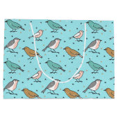 Von Vögeln und Weihnachten Aquamarinen Weihnachten Große Geschenktüte (Rückseite)