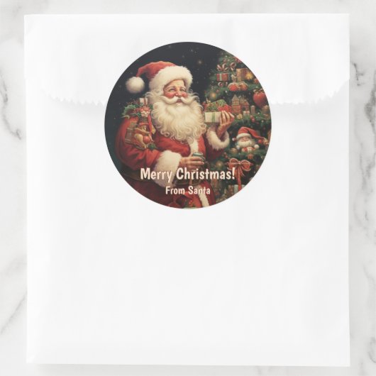 Von Weihnachten Runder Aufkleber (Tasche)