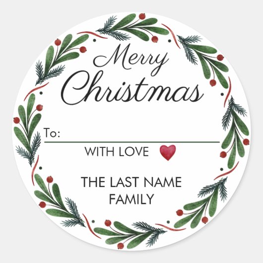Von Weihnachtsaufklebern bis Roter Kranz Runder Aufkleber (Vorderseite)