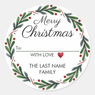 Von Weihnachtsaufklebern bis Roter Kranz Runder Aufkleber