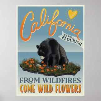 Von Wildbränden kommen Blume - Kalifornien Liebe Poster