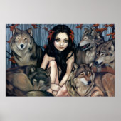 Von Wolves Fantasy Wolf Hund Art Print Poster (Vorne)