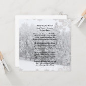 Von Woods Snowy Abend Robert Frost Gedicht stoppen Karte (Vorderseite/Rückseite Beispiel)