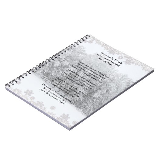 Von Woods Snowy Abend Robert Frost Gedicht stoppen Notizblock (Linke Seite)