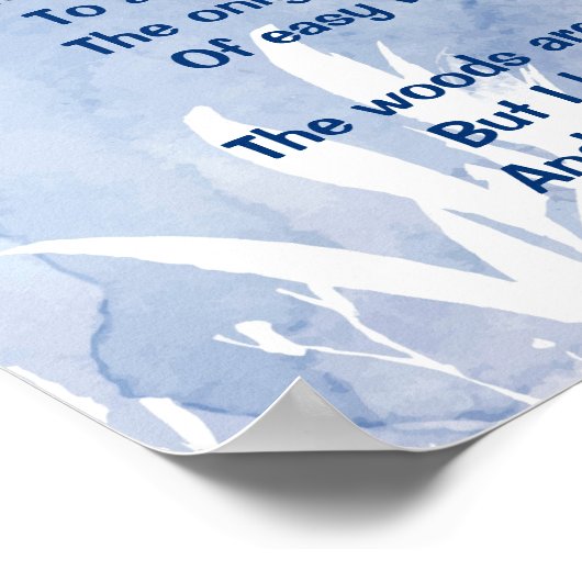 Von Woods Snowy Abend Robert Frost Gedicht stoppen Poster (Ecke)