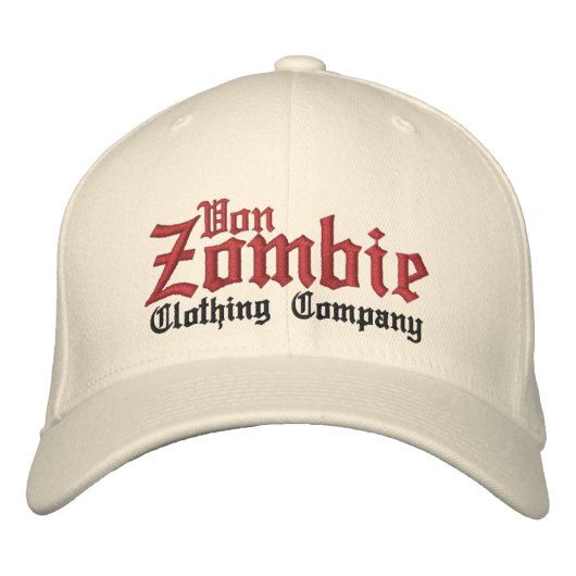 Von Zombie Skull Cap 001B Bestickte Kappe (Vorderseite)