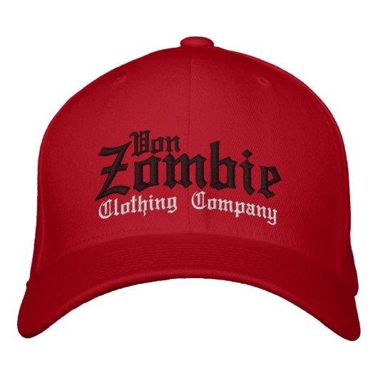 Von Zombie Skull Cap 001E Bestickte Kappe (Vorderseite)
