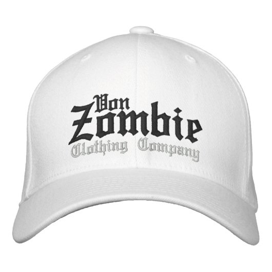 Von Zombie Skull Cap 001H Bestickte Baseballkappe (Vorderseite)