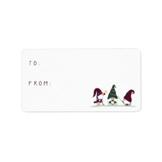 Von/zu Geschenketiketten: Niedliches CotCore-Gnome Adressaufkleber