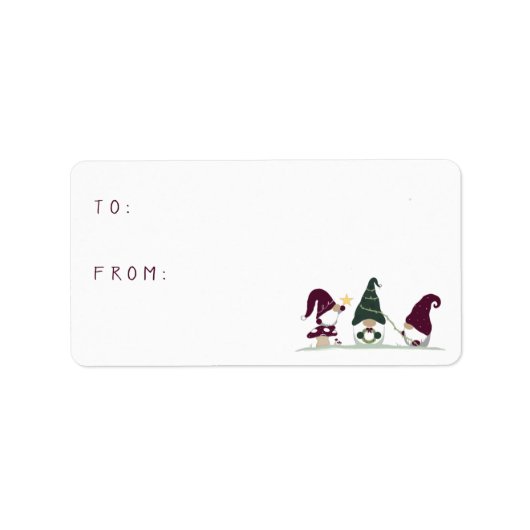 Von/zu Geschenketiketten: Niedliches CotCore-Gnome Adressaufkleber (Vorne)