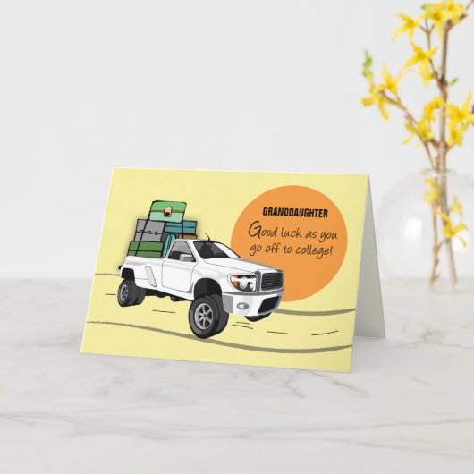 Von zur Uni im Pick-Up-LKW mit Gepäck Karte (Gelbe Blume)