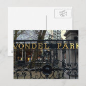 Vondel Park, Amsterdam Postkarte (Vorne/Hinten)