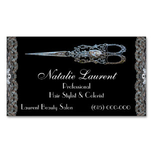 Vontage Mitternacht Vintage Schere Stylist Magnetische Visitenkarte